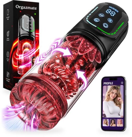Orgazmate Ruby masturbator met app en climax-knop