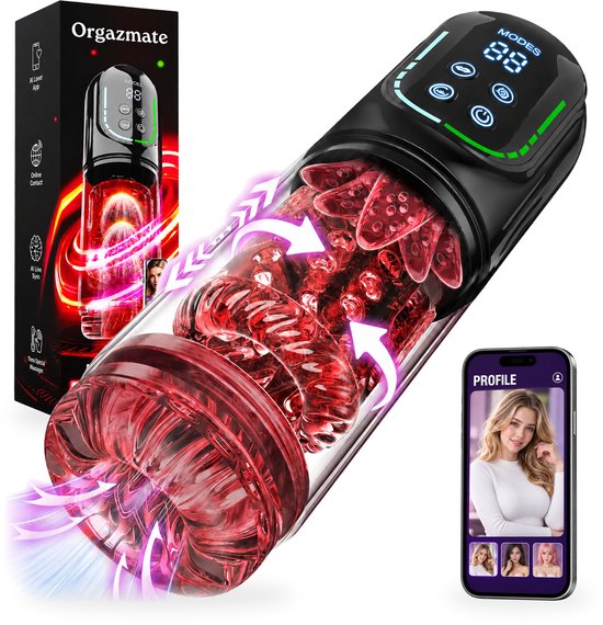 Orgazmate Ruby masturbator met app en climax-knop