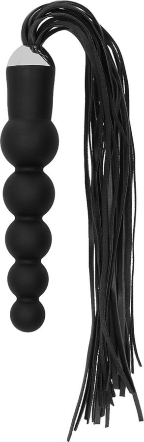 Ouch siliconen dildo flogger met beads-handvat