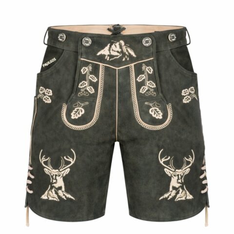 PAULGOS korte leren lederhosen heren HK4