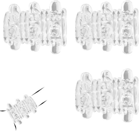 3-delige penis sleeve en cockring set transparant