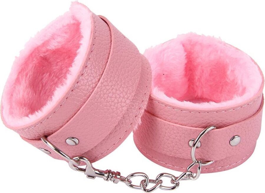 Pluche handboeien roze voor beginners