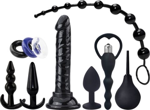 Plug It Anal Pleasure Set zwart met plugs en cockrings