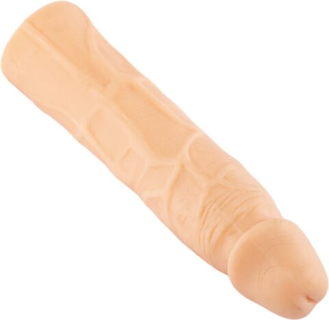 Power Escorts penis sleeve verlengend huidkleur 16 cm