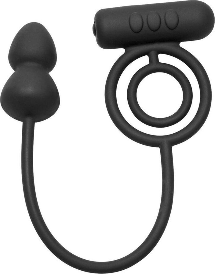 Prostatic Play vibrerende cockring en buttplug zwart