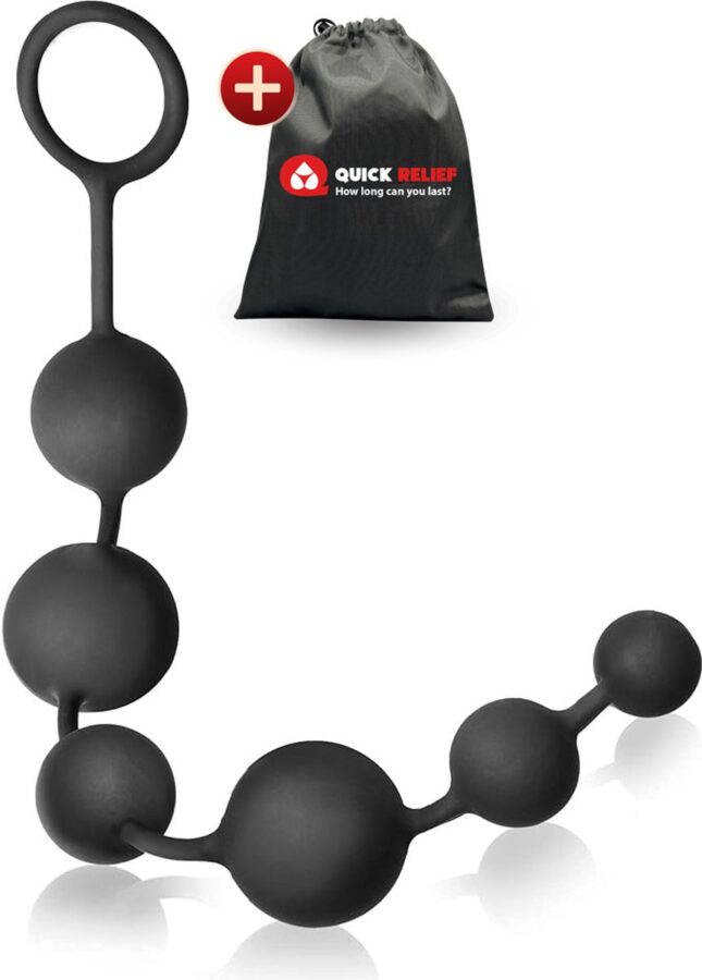 Quick Relief Anal Beads siliconen 40 cm zwart