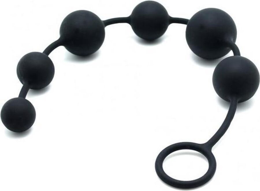 Rimba siliconen anaalkogels 40 cm zwart