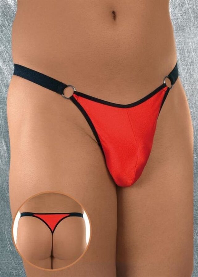 Rode herenstring satijnlook 4425 one size