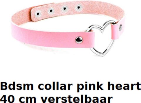 Roze halsband met hart, verstelbaar
