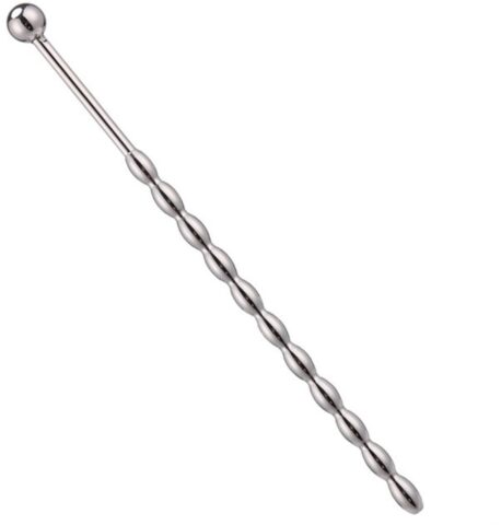 RVS penisplug dilator 15,5 cm met 11 bobbels