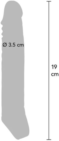 Sensationsdeluxe penis sleeve 19 cm huidkleur