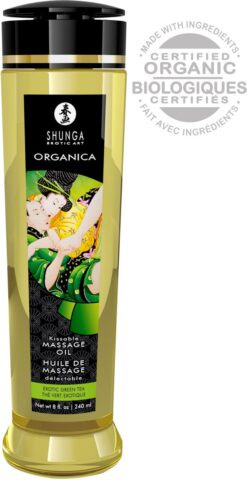 Shunga Organica massageolie exotische groene thee 250 ml