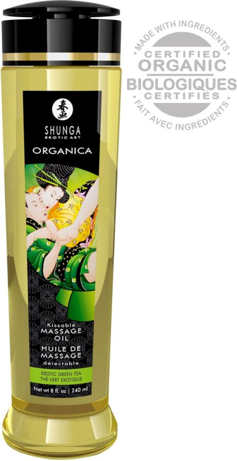 Shunga Organica massageolie exotische groene thee 250 ml