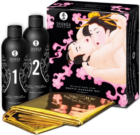 Shunga Oriental body-to-body massagegel aardbei en champagne