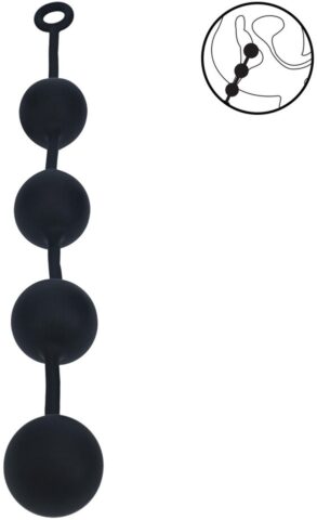 Siliconen ronde anaalballen XXL 60 mm zwart