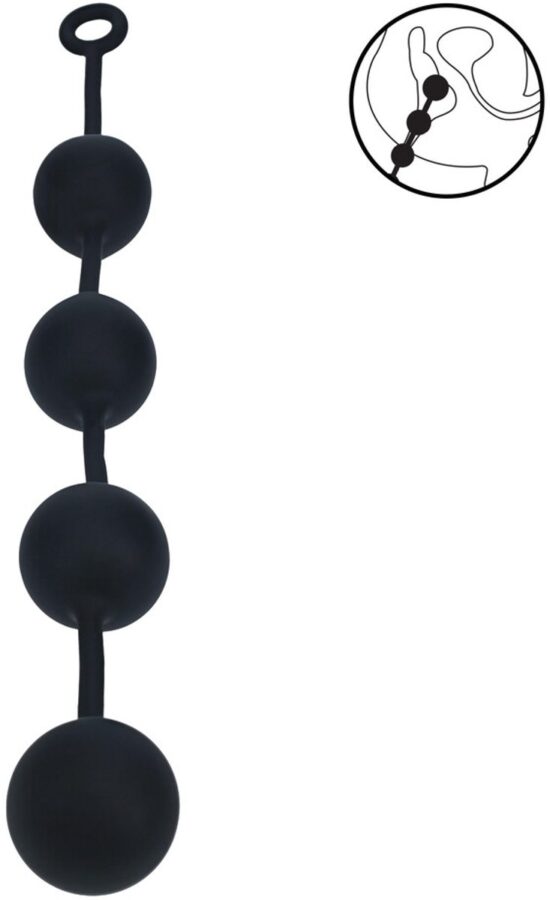 Siliconen ronde anaalballen XXL 60 mm zwart