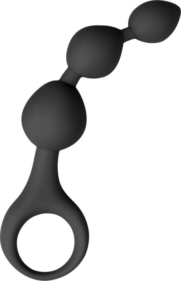 Siliconen anale kralen dildo zwart