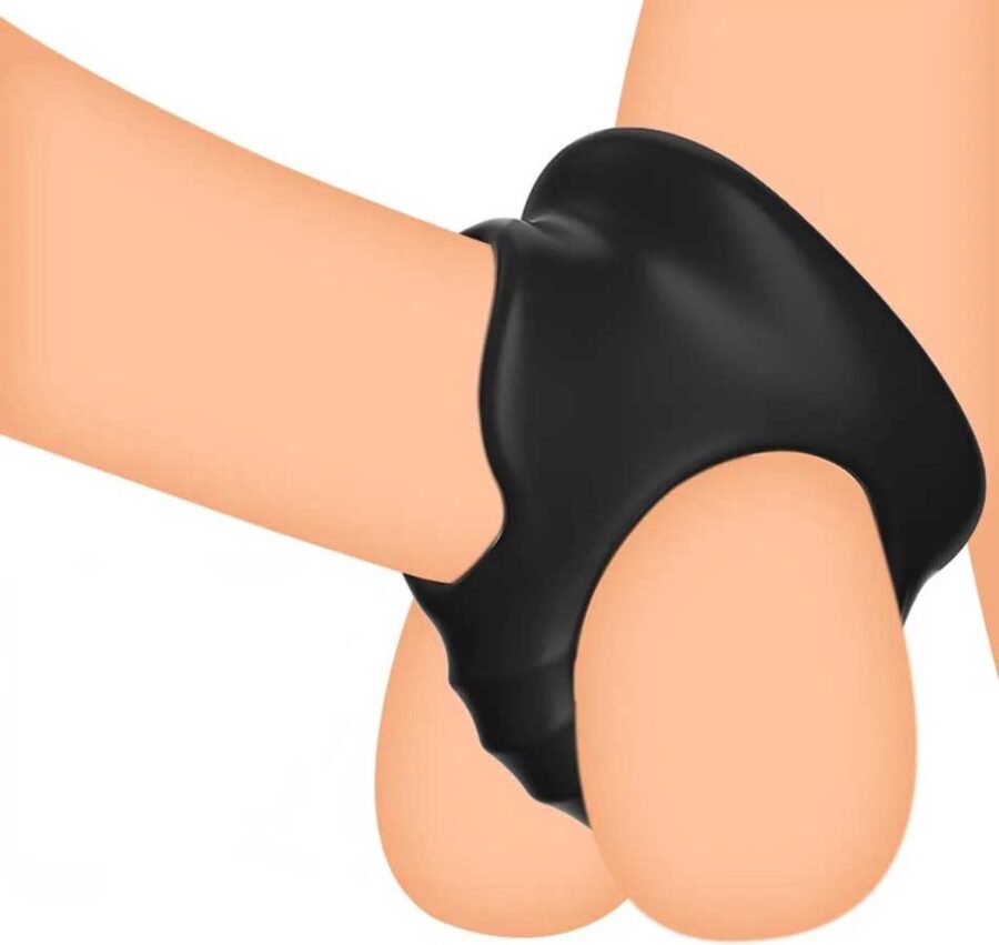 Siliconen cockring met ballstretcher en 4 openingen