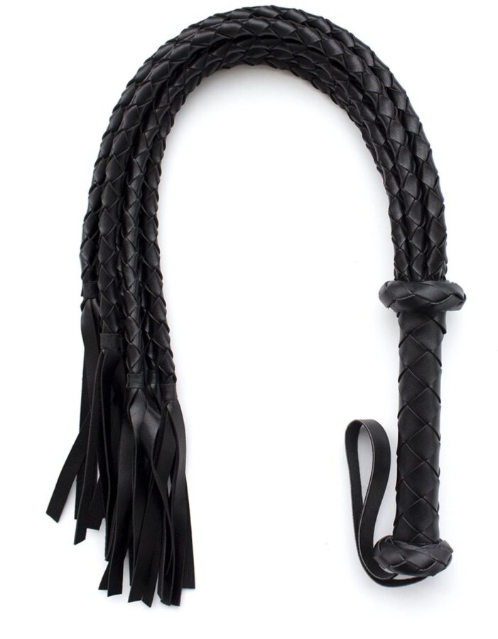 Smart Moves cat o nine flogger gevlochten zwart 75 cm