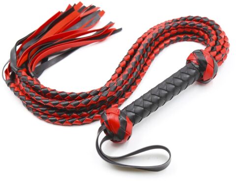 Smart Moves gevlochten flogger zwart rood 78 cm