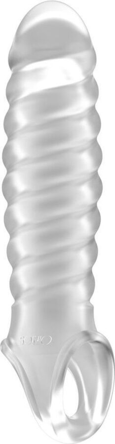 Sono No.32 elastische penissleeve met ribbels transparant