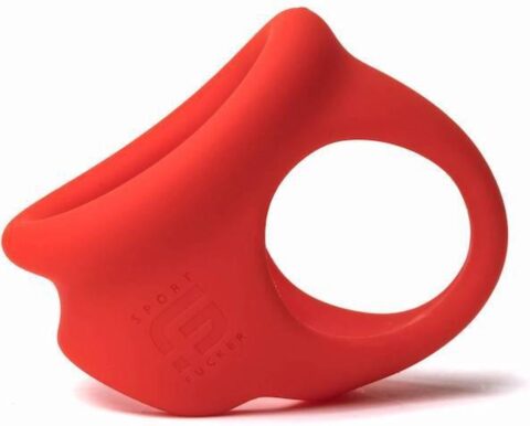 Sport Fucker Cock Chute cockring met ballenspreider rood