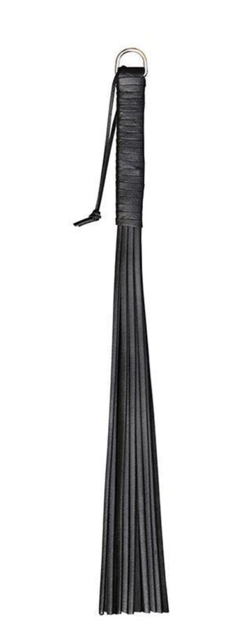 Stevige zwarte leren flogger 43 cm