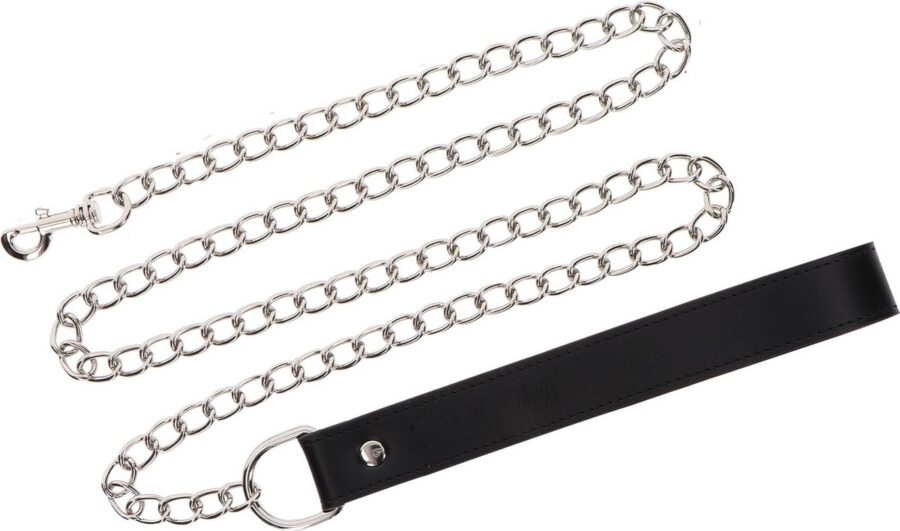 Taboom halsband met kettinglijn zwart