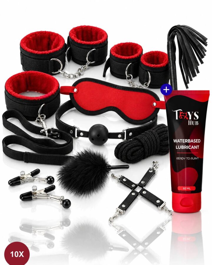 Toys Hub luxe BDSM set 10-delig met glijmiddel