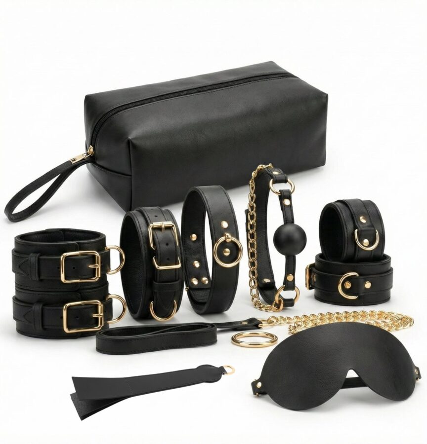 Toys Hub Premium BDSM set van zwart leer
