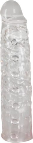 Transparante verlengende penis sleeve met noppen