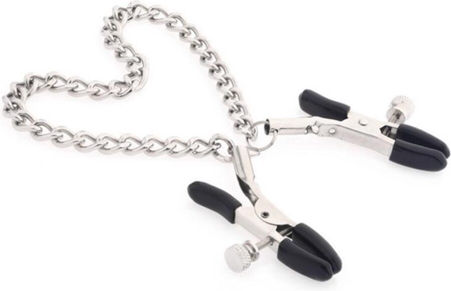 Verstelbare metalen tepelklemmen met ketting