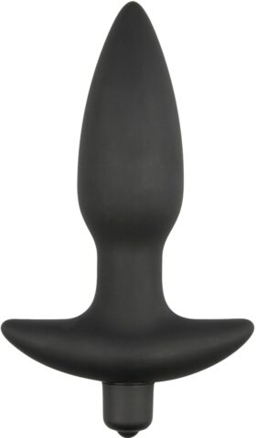 Vibrerende buttplug van siliconen, zwart