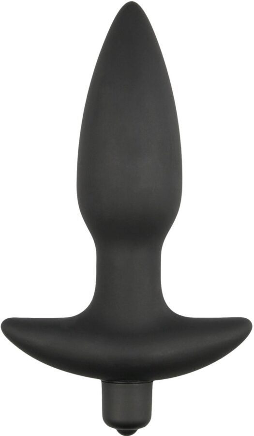 Vibrerende buttplug van siliconen, zwart