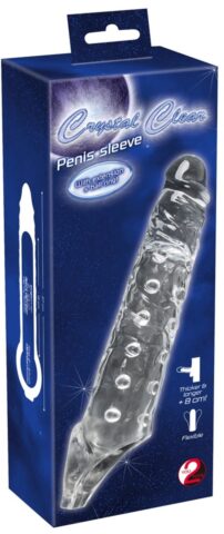 You2Toys Crystal Clear peniskoker met noppen en testikelring