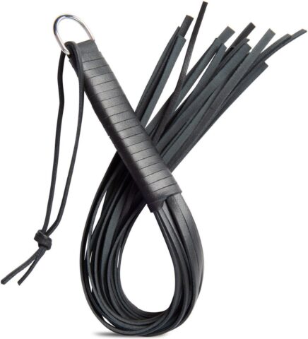 ZADO lederen flogger zwart met D-ring