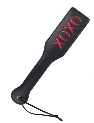 Zeloria PU leren paddle XOXO zwart met polsband