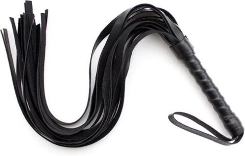 Zwarte BDSM flogger van PU-leer voor beginners