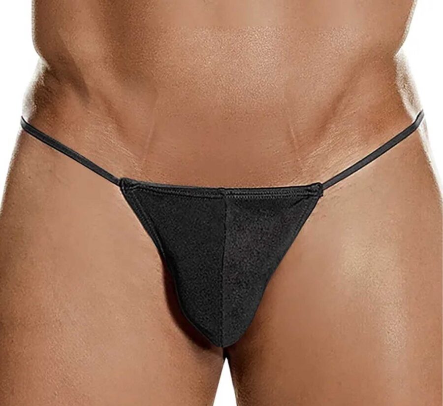 Zwarte heren string one size